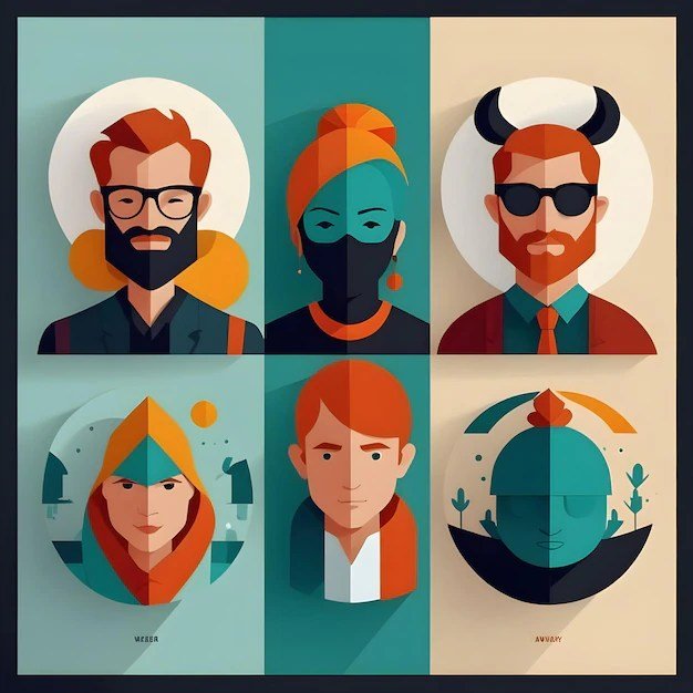 Blue Avatars for Social Media & Branding Elevate Online Presence